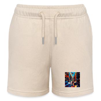 Buntes Straßenlabyrinth mit Luftballons - Kinder Organic Joggingshorts Mini Bolter von Stanley/Stella - Natur - Vorne