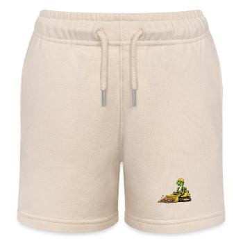 Dino Bauarbeiter Bulldozer - Kinder Organic Joggingshorts Mini Bolter von Stanley/Stella - Natur - Vorne