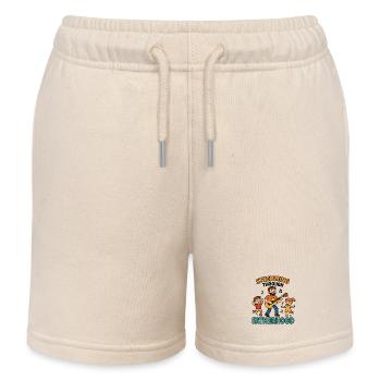 Strumming Through Fatherhood Guitar Dad Shirt - Kids Organic Sweat Shorts by Stanley/Stella - soft Ecru - Front