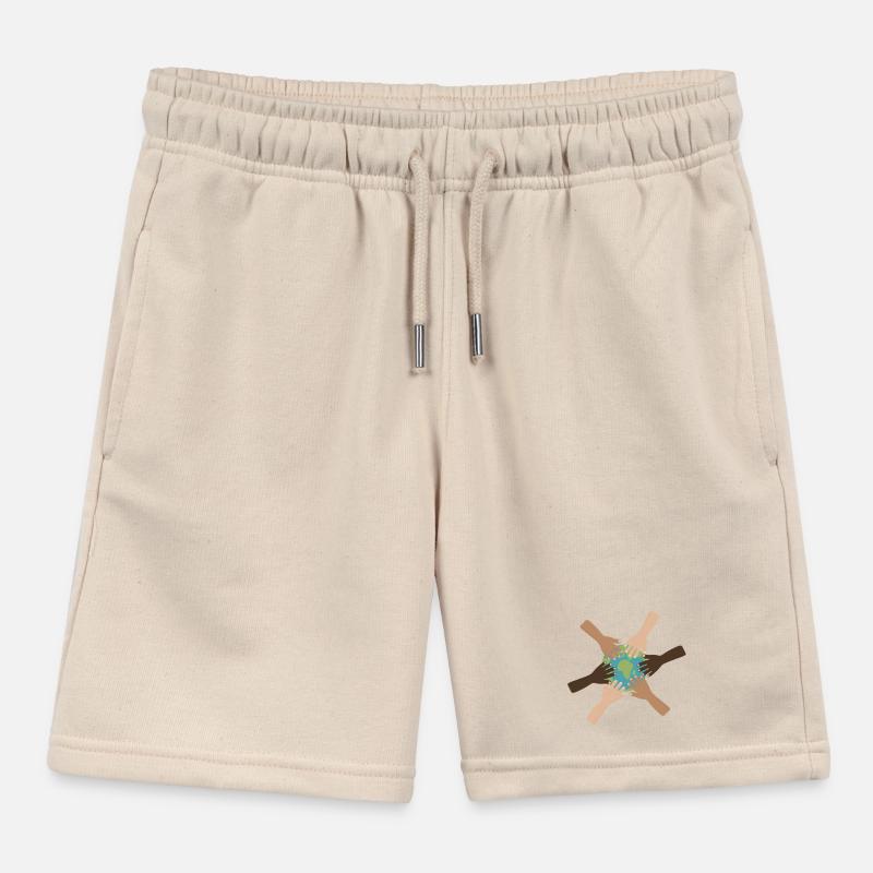 Global Hands Around Earth Kids Organic Sweat Shorts by Stanley/Stella