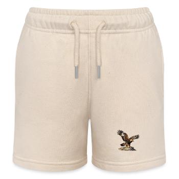 Eagle in flight on steep rock - Kids Organic Sweat Shorts by Stanley/Stella - soft Ecru - Front