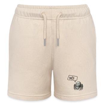 Nö! Spinne – Kleiner Sturkopf im Spinnennetz - Kinder Organic Joggingshorts Mini Bolter von Stanley/Stella - Natur - Vorne