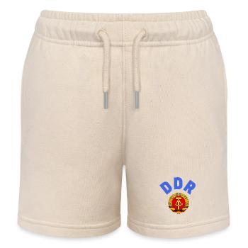 Retro DDR Fußball Shirt, Ostalgie Fan Design - Kinder Organic Joggingshorts Mini Bolter von Stanley/Stella - Natur - Vorne