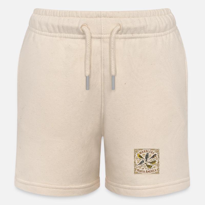 oiseaux - Short de jogging enfant bio Stanley/Stella - écru doux