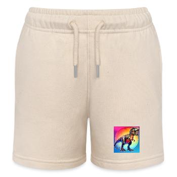 dinosaur - Kids Organic Sweat Shorts by Stanley/Stella - soft Ecru - Front