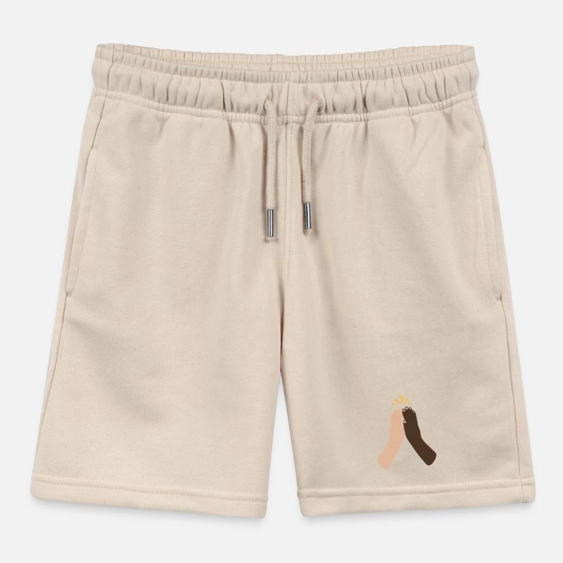 Diverse Hands Clap Unity Kids Organic Sweat Shorts by Stanley/Stella