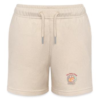 Cute Hamster Running on Wheel The Daily Grind - Kids Organic Sweat Shorts by Stanley/Stella - soft Ecru - Front