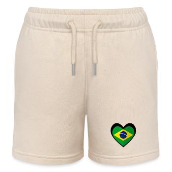 Brasil Coração Preto – Amor pelo Brasil - Short de jogging enfant bio Stanley/Stella - écru doux - Devant