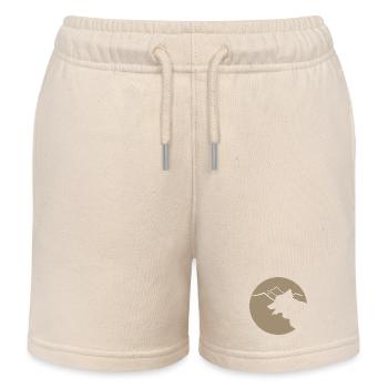 Hundsilhouette im Gebirge oder Dünen - Kinder Organic Joggingshorts Mini Bolter von Stanley/Stella - Natur - Vorne
