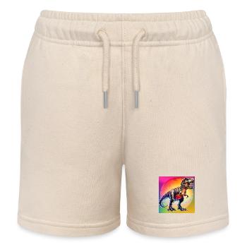 dinosaur - Kids Organic Sweat Shorts by Stanley/Stella - soft Ecru - Front