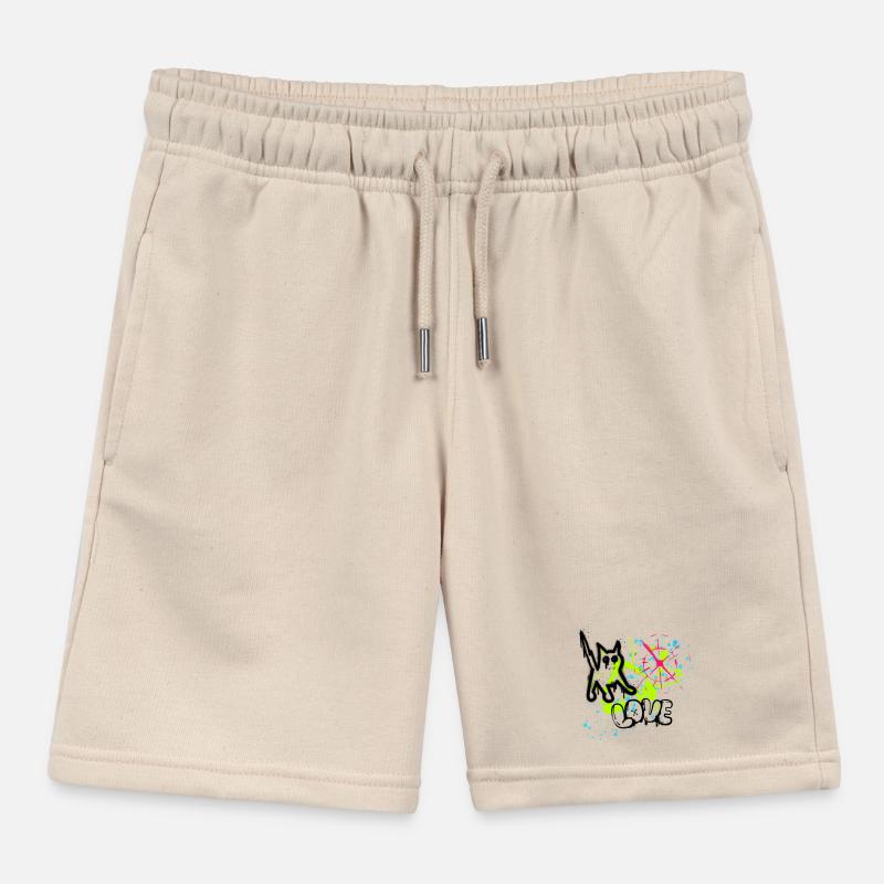 Neon Graffiti Splatter Pattern Kids Organic Sweat Shorts by Stanley/Stella