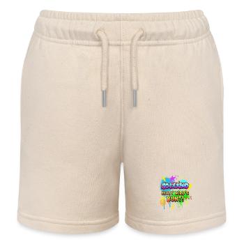 Schulkind Jetzt wird's bunt! - Graffiti Design - Kinder Organic Joggingshorts Mini Bolter von Stanley/Stella - Natur - Vorne