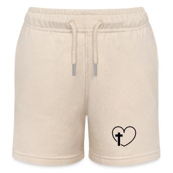 Kreuzherz - Kinder Organic Joggingshorts Mini Bolter von Stanley/Stella - Natur - Vorne