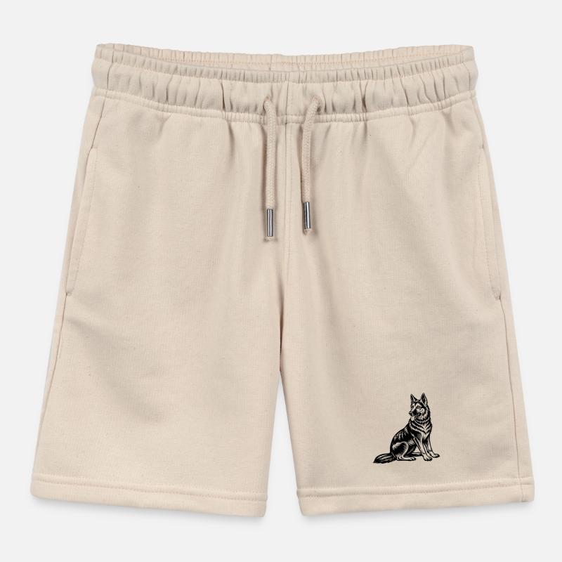 German Shepherd Sitting Kids Organic Sweat Shorts by Stanley/Stella
