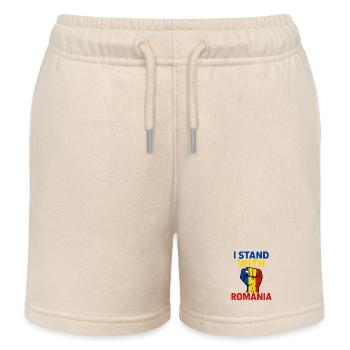 Ich stehe zu Rumänien - Kinder Organic Joggingshorts Mini Bolter von Stanley/Stella - Natur - Vorne