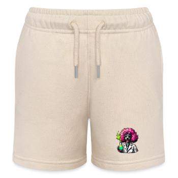 Hund als Chemiker im Pink-Laborkittel - Kinder Organic Joggingshorts Mini Bolter von Stanley/Stella - Natur - Vorne