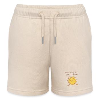 Sun Warming Up for Summer - Kids Organic Sweat Shorts by Stanley/Stella - soft Ecru - Front