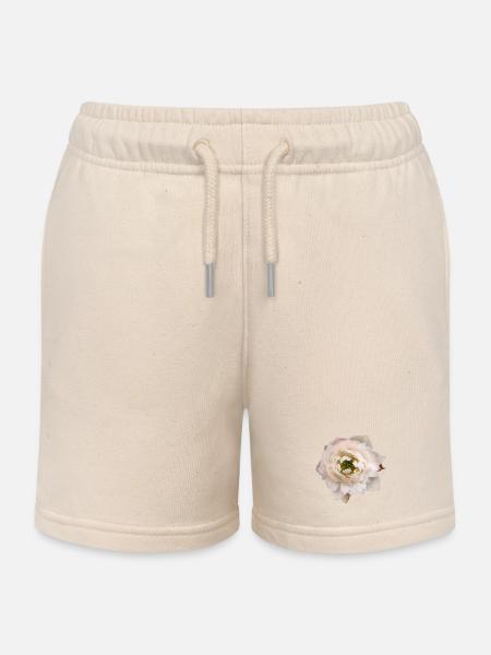 Exotic_Double_Petal_Lotus_Floral_Print - Short de jogging enfant bio Stanley/Stella - écru doux