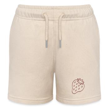 Strawberry Minimal Line Art - Kinder Organic Joggingshorts Mini Bolter von Stanley/Stella - Natur - Vorne