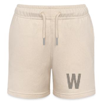 Buchstabe W – Punktmuster Initial Design - Kinder Organic Joggingshorts Mini Bolter von Stanley/Stella - Natur - Vorne