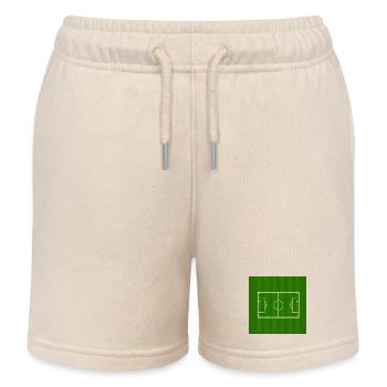 Football Field Minimal Line Art - Kids Organic Sweat Shorts by Stanley/Stella - soft Ecru - Front