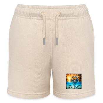 Herz Eisberg mit Eisbären am Tropenstrand - Kinder Organic Joggingshorts Mini Bolter von Stanley/Stella - Natur - Vorne