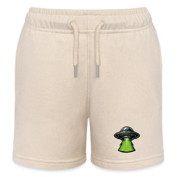 Grüner UFO-Laserstrahl - Kinder Organic Joggingshorts Mini Bolter von Stanley/Stella - Natur - Vorne