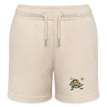 Faultier Surfen - Kinder Organic Joggingshorts Mini Bolter von Stanley/Stella - Natur - Vorne
