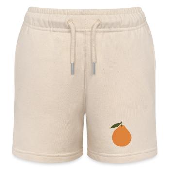 Sunlit Orange – Flat Modern Illustration - Kids Organic Sweat Shorts by Stanley/Stella - soft Ecru - Front