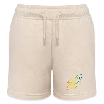 Rocket Rainbow - Kids Organic Sweat Shorts by Stanley/Stella - soft Ecru - Front