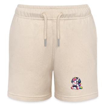 T-shirt licorne de jeu mignon Gamer Rainbow - Short de jogging enfant bio Stanley/Stella - écru doux - Devant