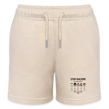 Stopp Rassismus wir sind alle Menschen - Kinder Organic Joggingshorts Mini Bolter von Stanley/Stella - Natur - Vorne
