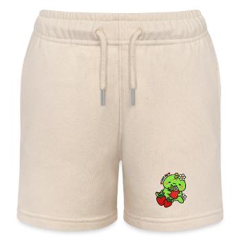 Süßer Dino mit Erdbeeren - Kinder Organic Joggingshorts Mini Bolter von Stanley/Stella - Natur - Vorne