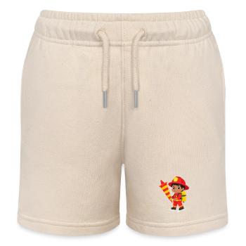 Pompier avec cône d’école pour l’inscription – Kawa - Short de jogging enfant bio Stanley/Stella - écru doux - Devant