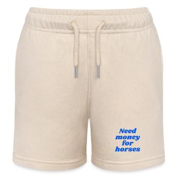 Need money for horses - Kids Organic Sweat Shorts by Stanley/Stella - soft Ecru - Front