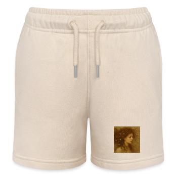 Perlenhaarporträt in Warmgold - Kinder Organic Joggingshorts Mini Bolter von Stanley/Stella - Natur - Vorne