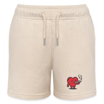 logo coeur - Short de jogging enfant bio Stanley/Stella - écru doux - Devant