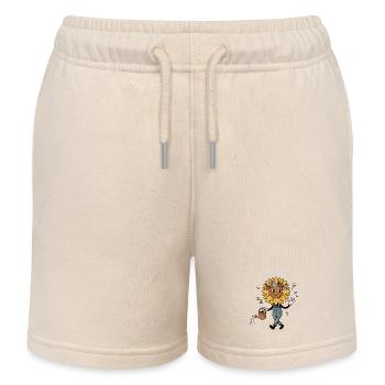 Vintage Gardener Sunflower in Retro Look - Kids Organic Sweat Shorts by Stanley/Stella - soft Ecru - Front