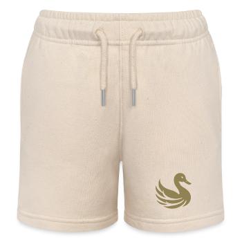 Golden Swans Silhouette - Kids Organic Sweat Shorts by Stanley/Stella - soft Ecru - Front