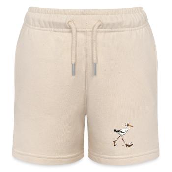 Élégante mouette en talons léopard - Short de jogging enfant bio Stanley/Stella - écru doux - Devant