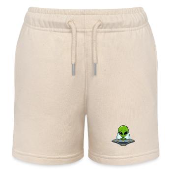 Extraterrestre dans un vaisseau spatial - Short de jogging enfant bio Stanley/Stella - écru doux - Devant