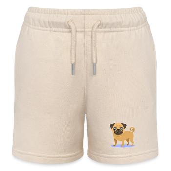 Little Pug (comic) - Kids Organic Sweat Shorts by Stanley/Stella - soft Ecru - Front