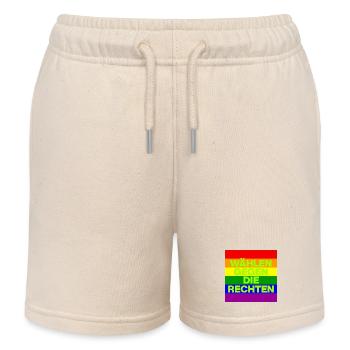 WÄHLEN GEGEN DIE RECHTEN, DEMOKRATIE, NO NZS - Kinder Organic Joggingshorts Mini Bolter von Stanley/Stella - Natur - Vorne