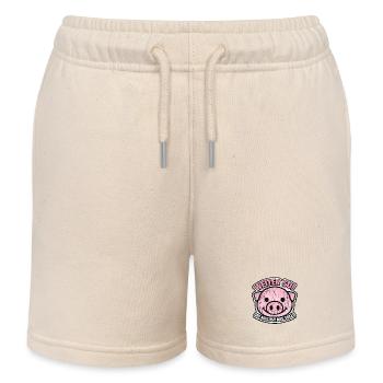 Weiter so Pinkes Schwein Motivator - Kinder Organic Joggingshorts Mini Bolter von Stanley/Stella - Natur - Vorne
