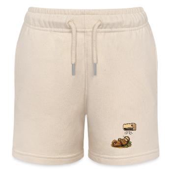 Paresseux estival climatisé chaleur intense - Short de jogging enfant bio Stanley/Stella - écru doux - Devant