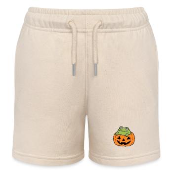 Grenouille mignonne citrouille d’Halloween - Short de jogging enfant bio Stanley/Stella - écru doux - Devant