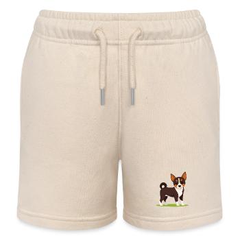 Miniature Pinscher (comic) - Kids Organic Sweat Shorts by Stanley/Stella - soft Ecru - Front