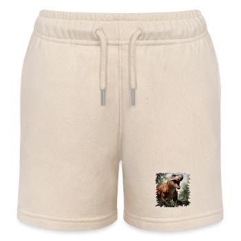 Giant T Rex in the jungle - Kids Organic Sweat Shorts by Stanley/Stella - soft Ecru - Front