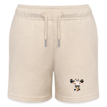 Panda Powerlifting Champion - Short de jogging enfant bio Stanley/Stella - écru doux - Devant