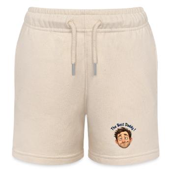 The Best Daddy Cartoon Portrait - Kids Organic Sweat Shorts by Stanley/Stella - soft Ecru - Front